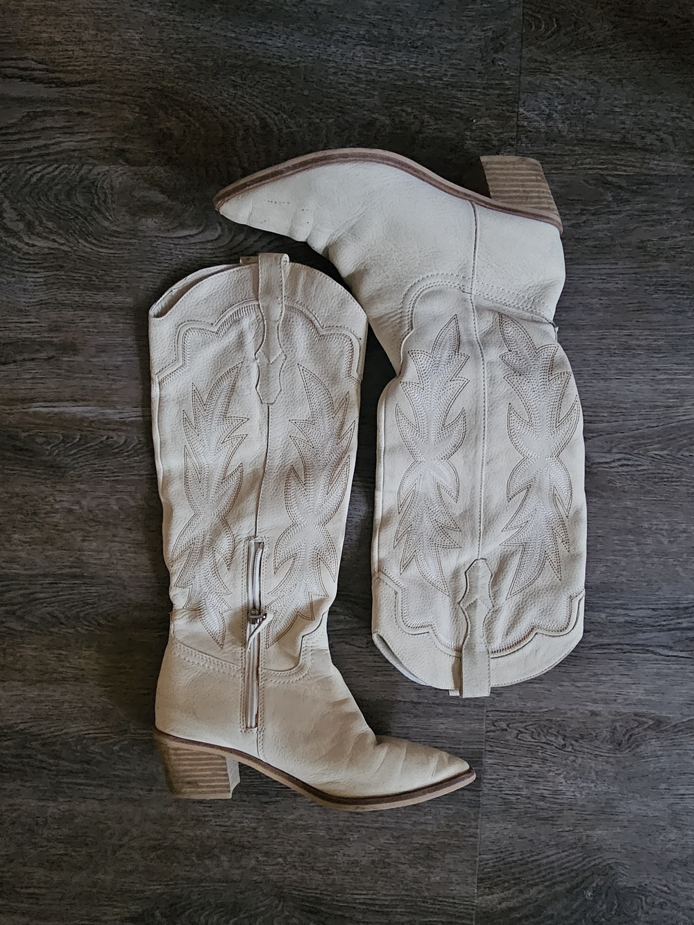 Cream Western Cowgirl Boots, Dolce Vita